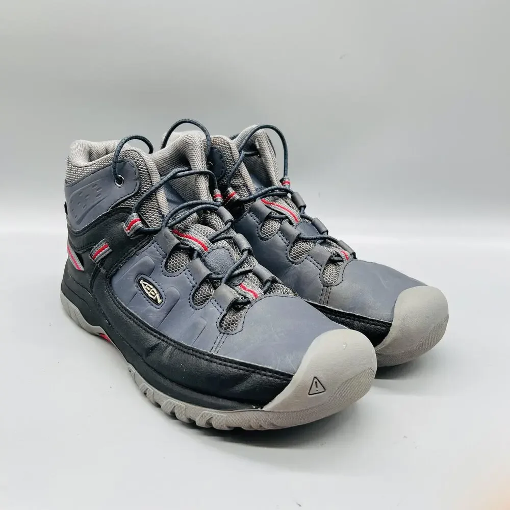 Keen Boots Youth 6 Blue Leather KEENDRY Waterproof Ankle Snow Hiking Shoes